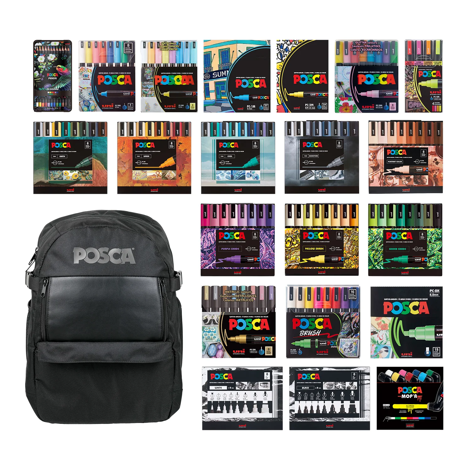 POSCA® Exclusive Artist Backpack, Featuring 212 Count Assorted POSCA Items 273 POSCA® Exclusive Artist Backpack, Featuring 212 Count Assorted POSCA Items
