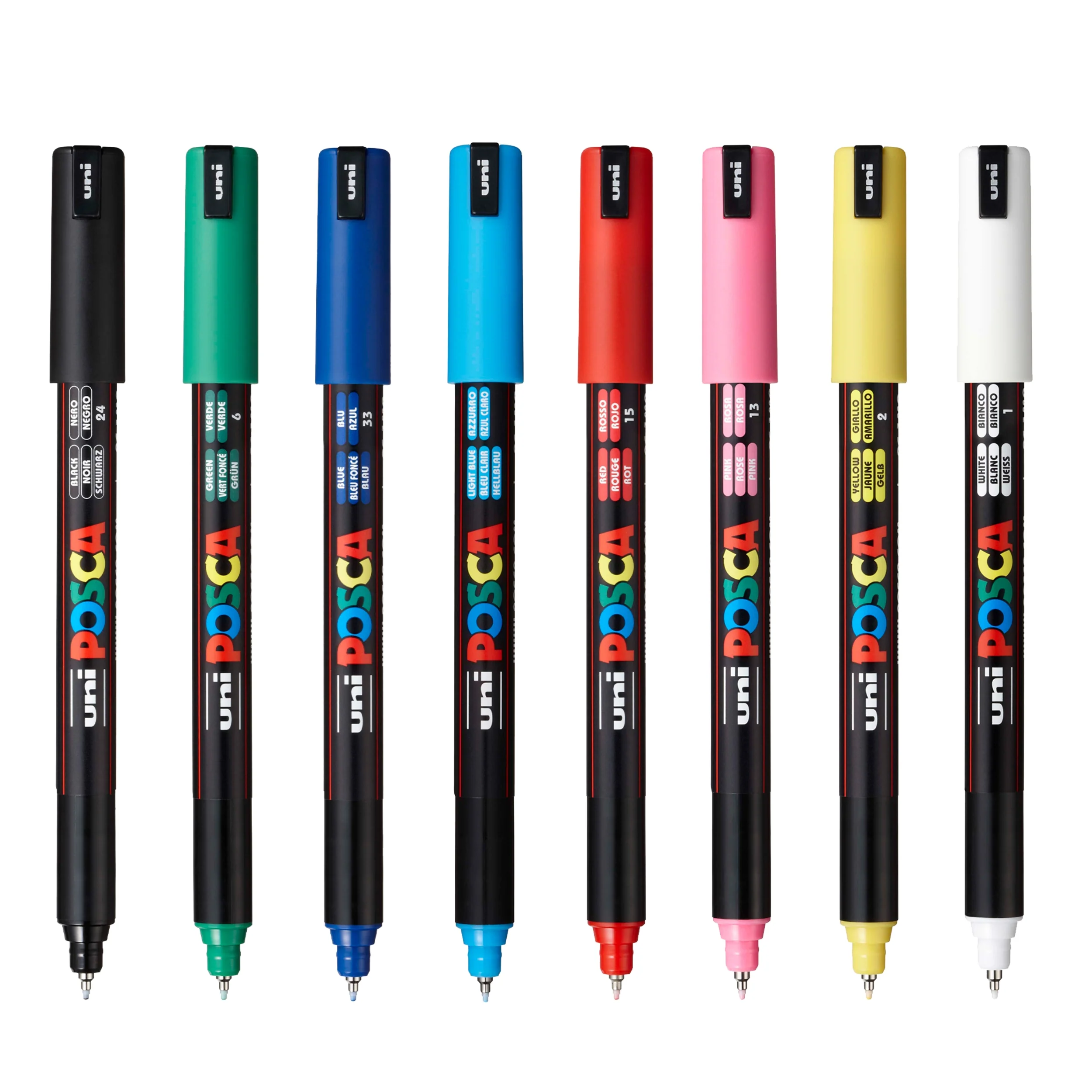 POSCA® PC-1MR Water-Based Paint Markers, Extra Fine Tip (0.7 mm), 8 Count Assorted Colors