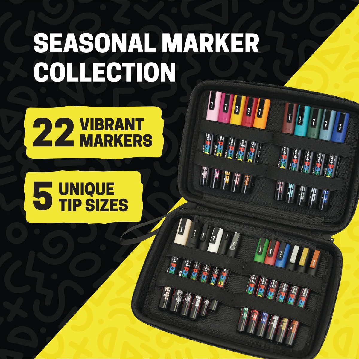 POSCA® 22 Count Holiday Color Paint Marker Kit, Featuring Brush & Bullet Tips
