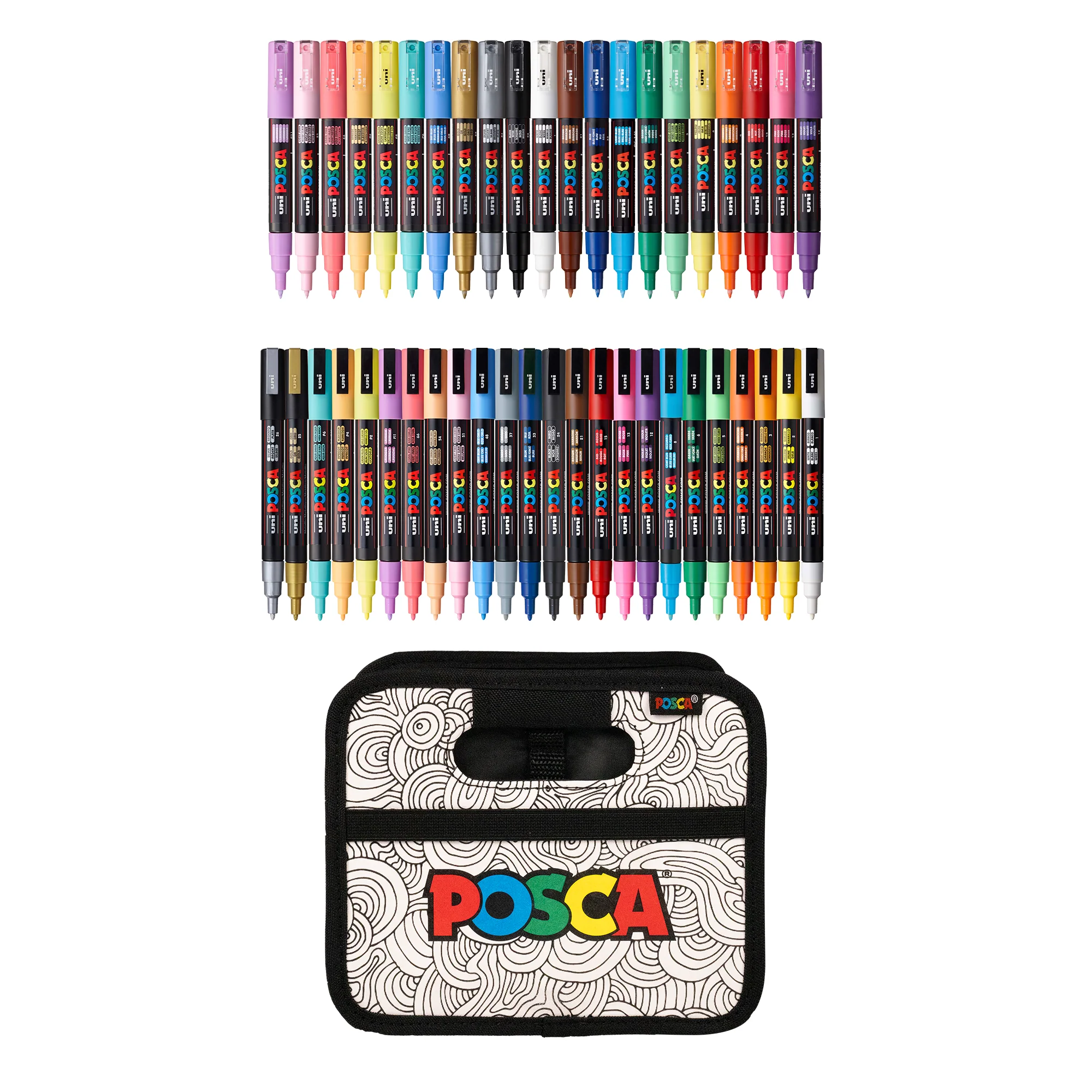 POSCA® 40 Count Paint-It-Yourself Marker Kit, Featuring 1M & 3M Tip Sizes