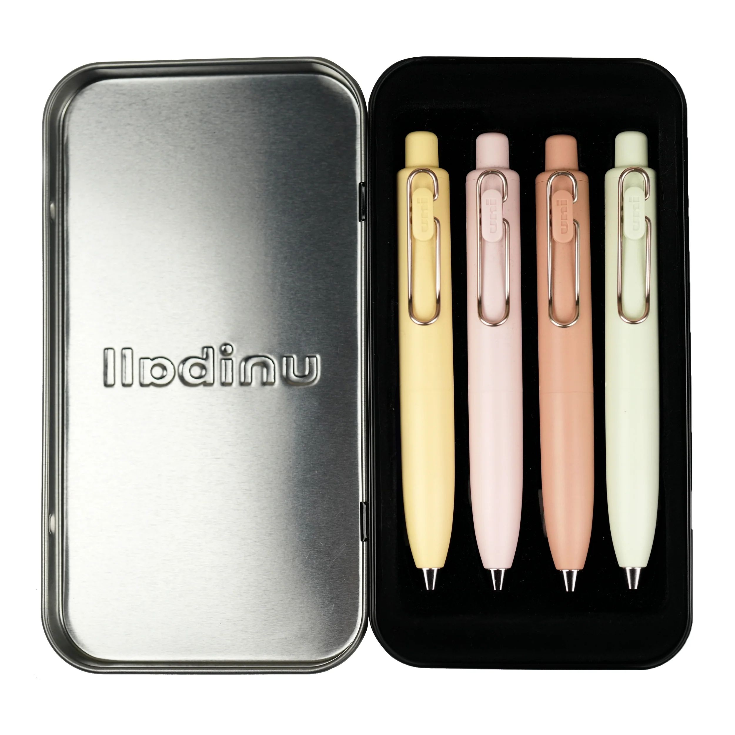 uniball™ One P Retractable Gel Pens, Banana, Peach, Mint and Coffee Colors with Exclusive Tin