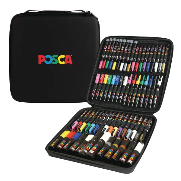POSCA® 62 Count Paint Marker Artist Signature Kit, Featuring 8 Tip Sizes