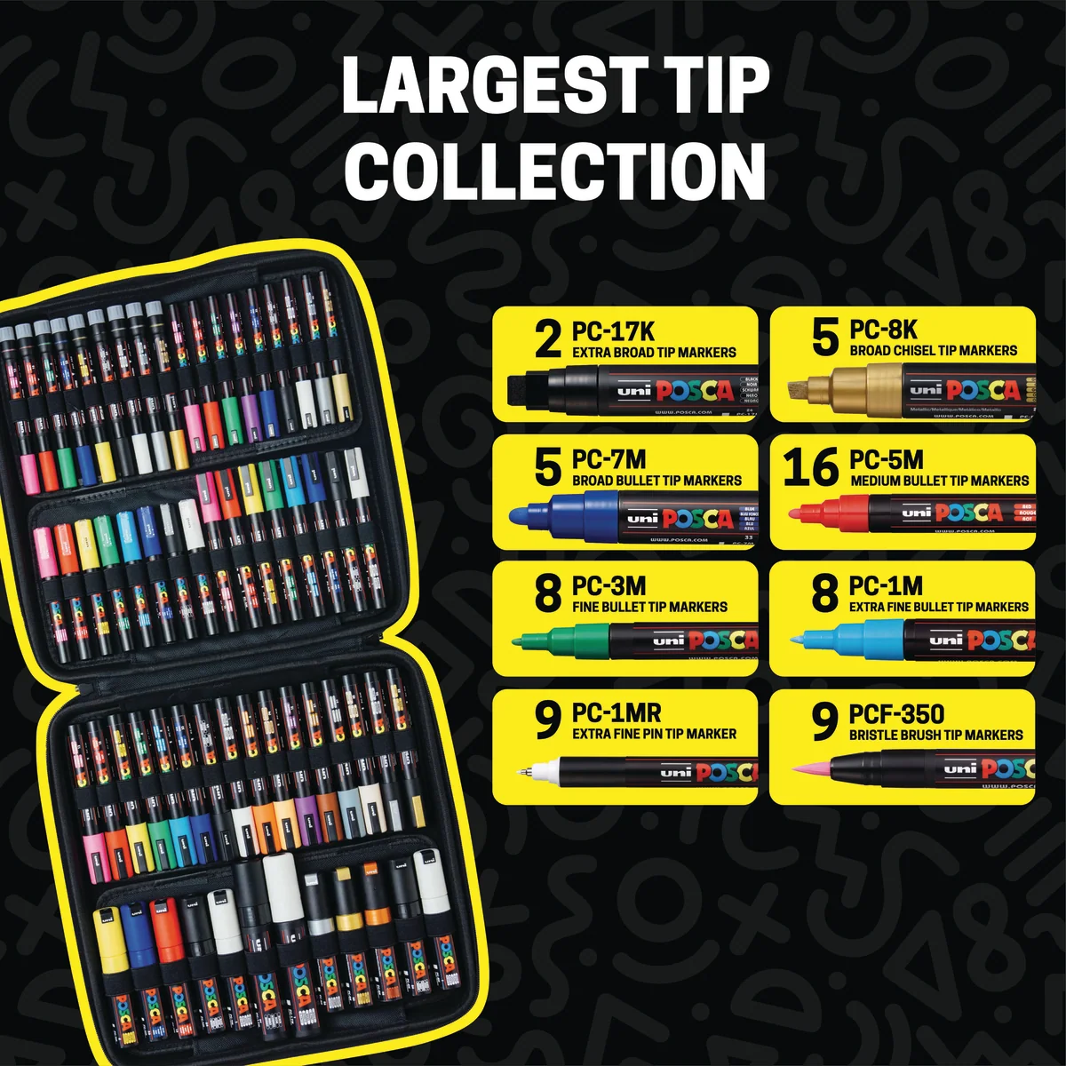 POSCA® 62 Count Paint Marker Artist Signature Kit, Featuring 8 Tip Sizes 8 POSCA® 62 Count Paint Marker Artist Signature Kit, Featuring 8 Tip Sizes