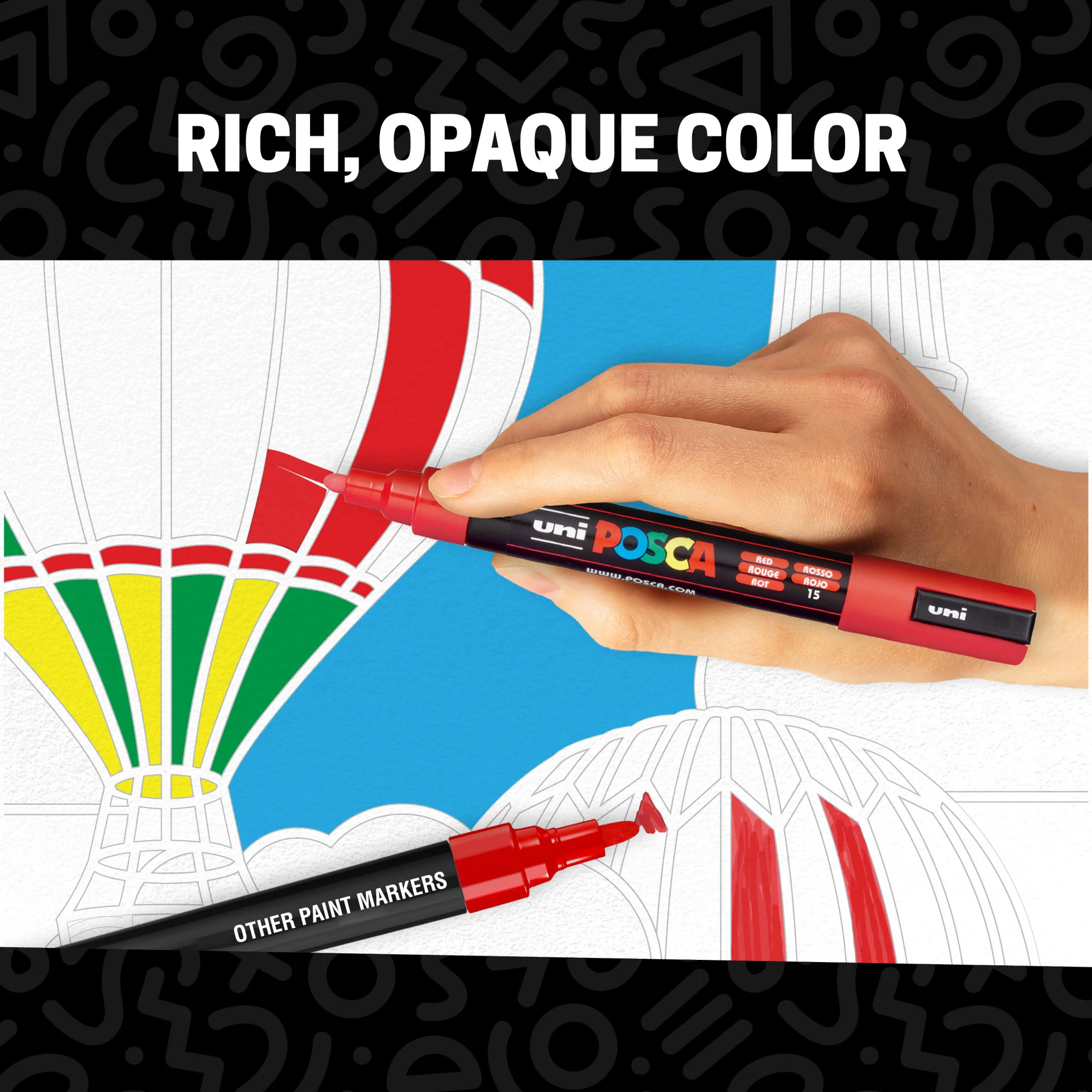 POSCA® PC-5M Water-Based Paint Markers, Medium Reversible Tip (1.8–2.5 mm), 29 Count Assorted Colors