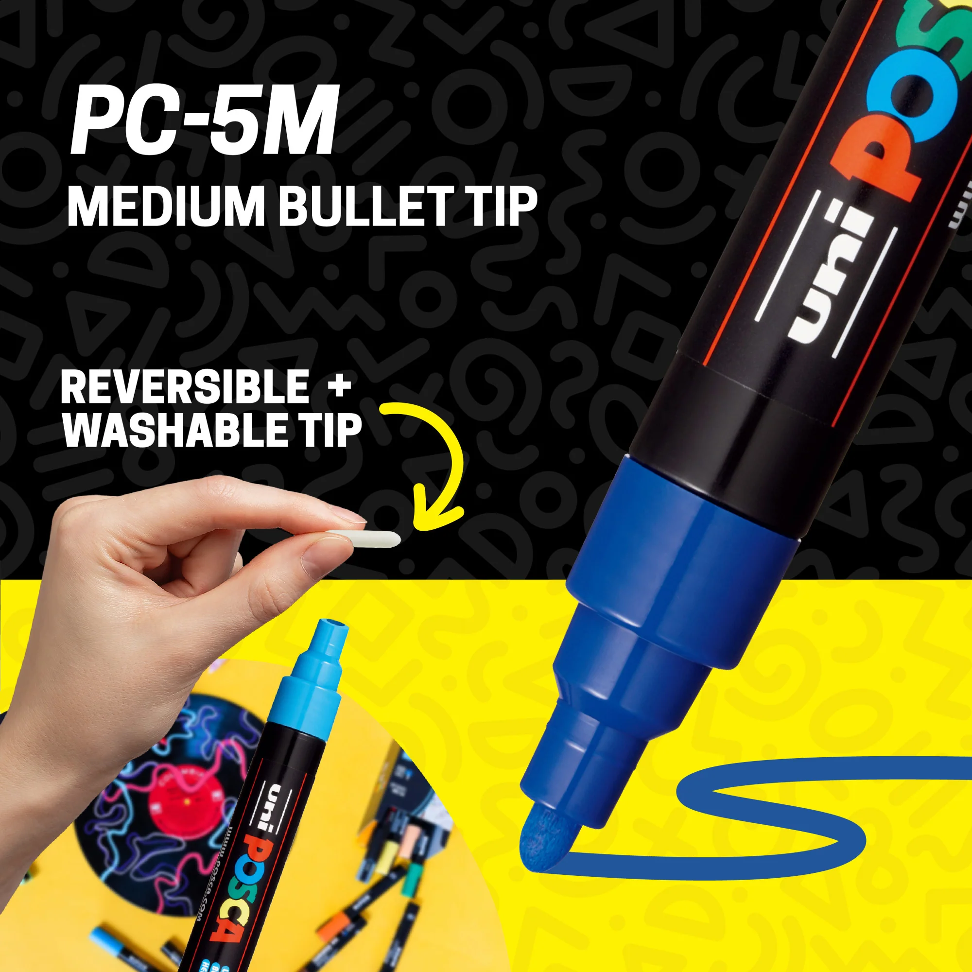POSCA® PC-5M Water-Based Paint Markers, Medium Reversible Tip (1.8–2.5 mm), 29 Count Assorted Colors