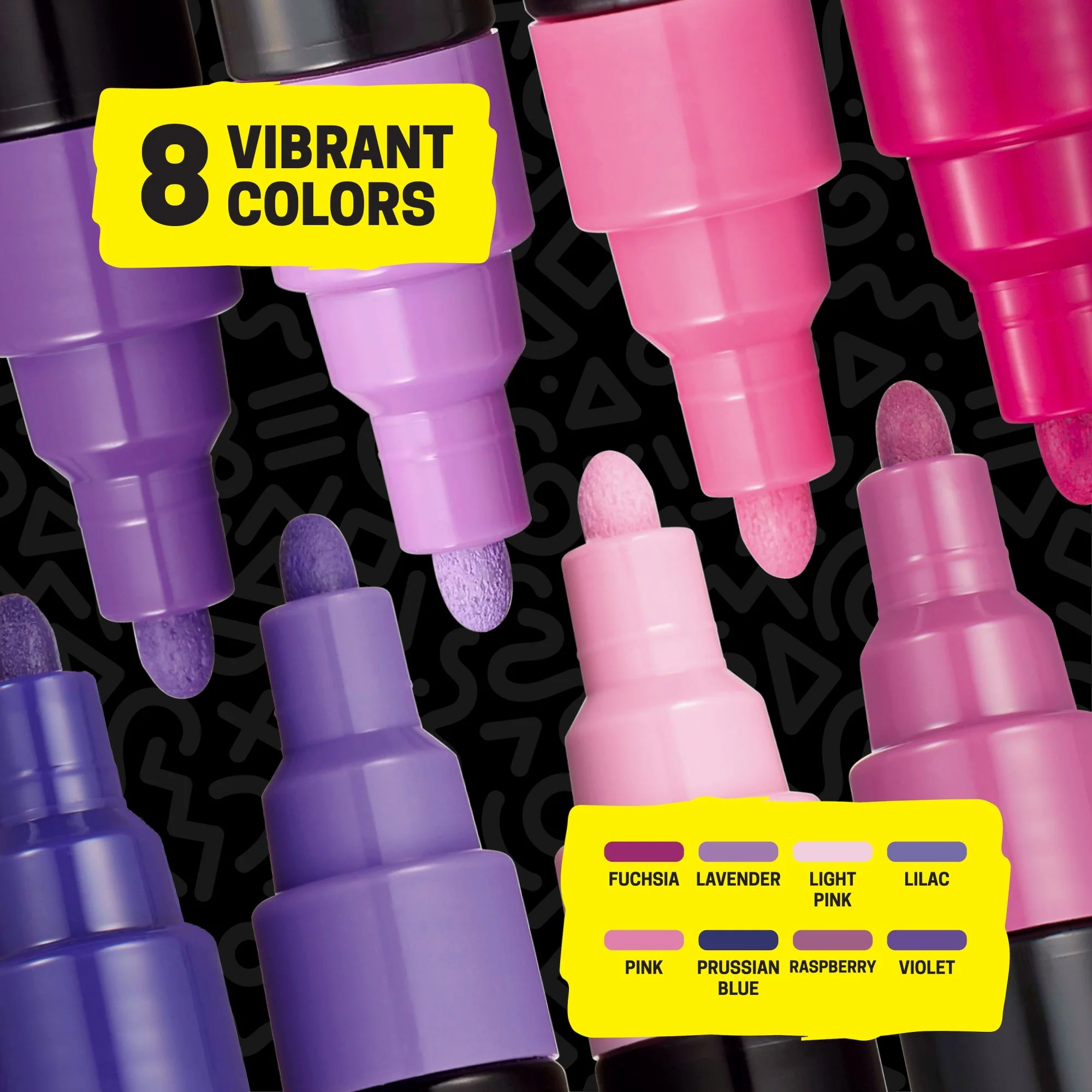 POSCA® PC-5M Water-Based Paint Markers, Medium Reversible Tip (1.8–2.5 mm), 8 Count Purple Shade Colors 7 POSCA® PC-5M Water-Based Paint Markers, Medium Reversible Tip (1.8–2.5 mm), 8 Count Purple Shade Colors