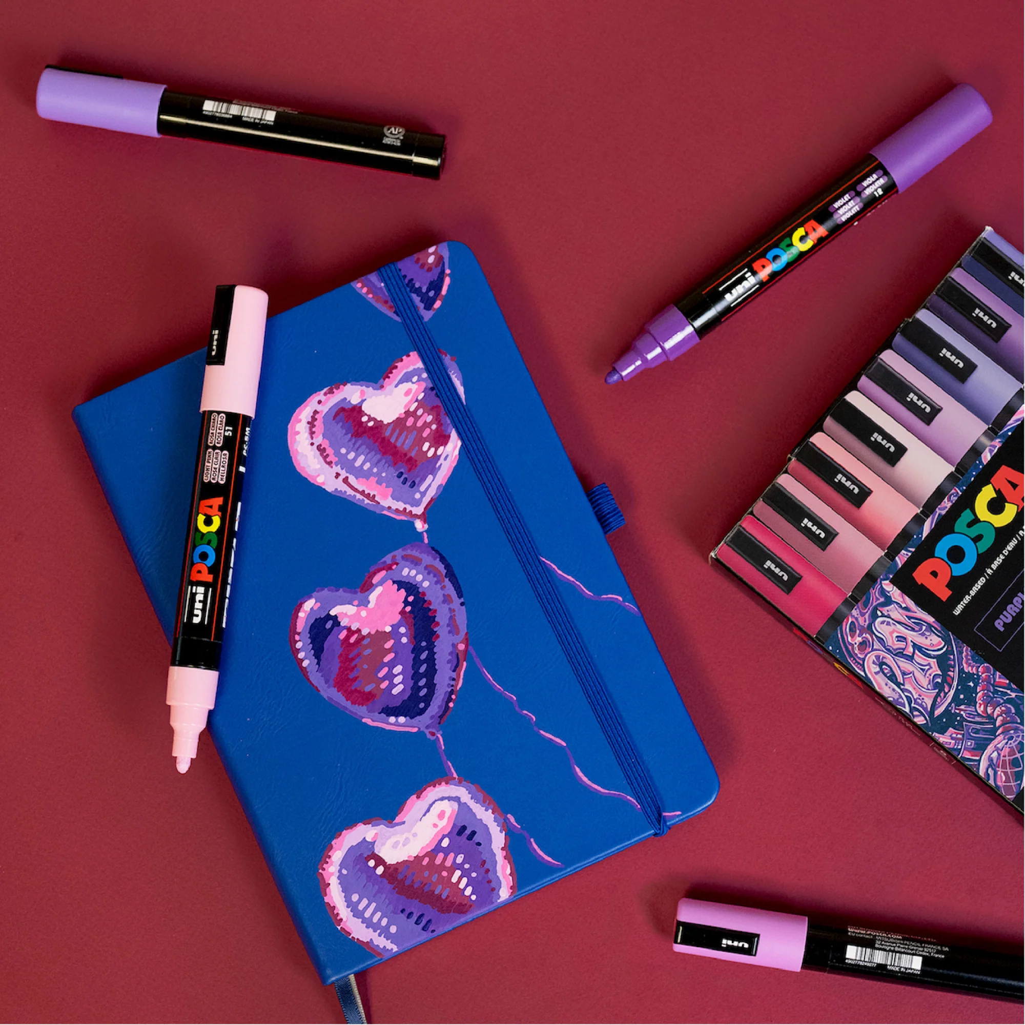 POSCA® PC-5M Water-Based Paint Markers, Medium Reversible Tip (1.8–2.5 mm), 8 Count Purple Shade Colors 8 POSCA® PC-5M Water-Based Paint Markers, Medium Reversible Tip (1.8–2.5 mm), 8 Count Purple Shade Colors