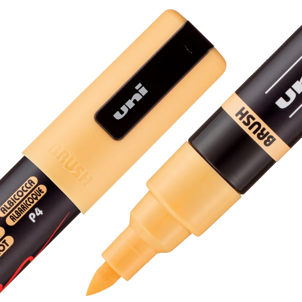 POSCA® PC-5BR Water-Based Paint Markers, Reversible Brush Tip (1.0–4.0 mm), 8 Count Assorted Tone Colors