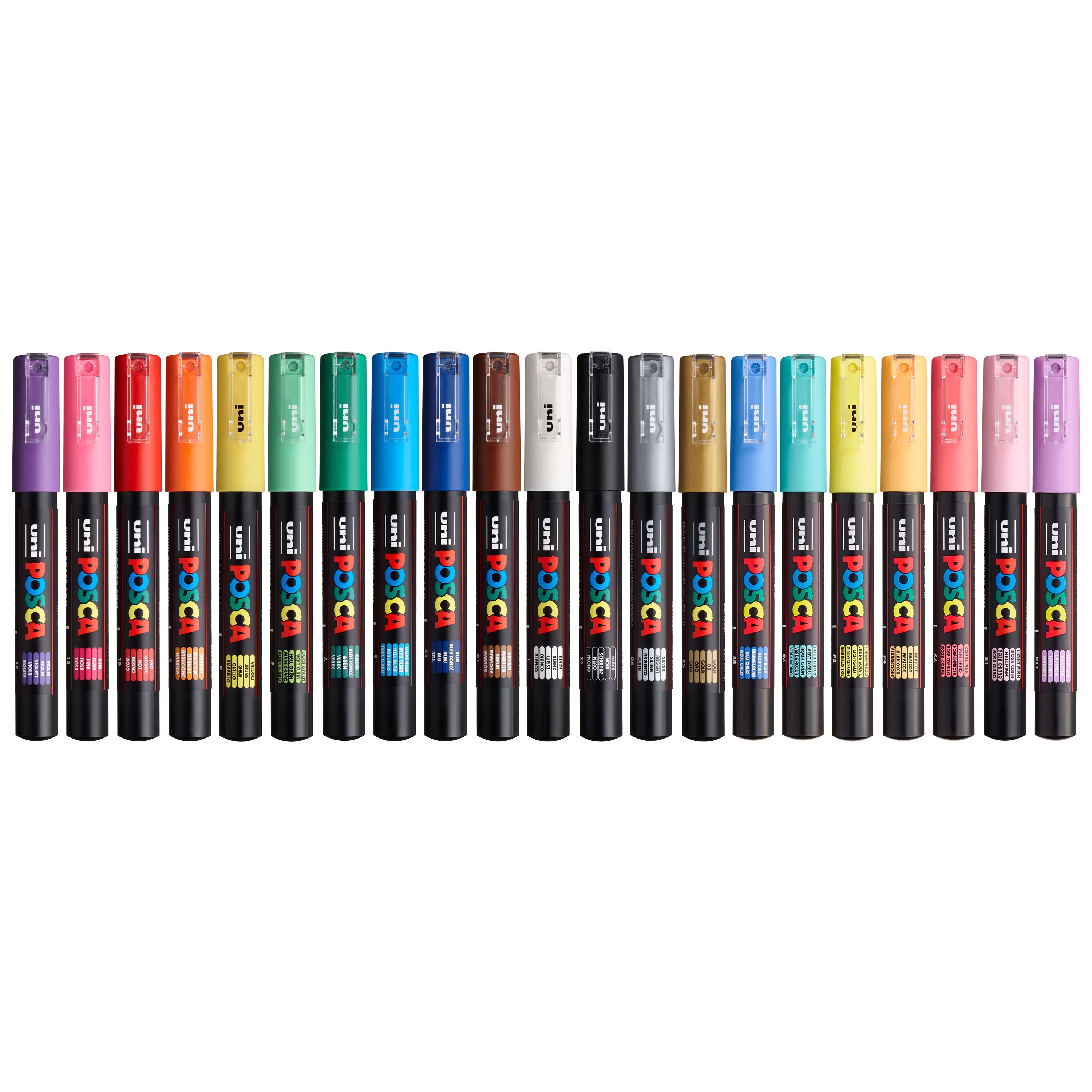 POSCA® PC-1M Water-Based Paint Markers, Extra Fine Tip (0.7 mm), 21 Count Assorted Colors