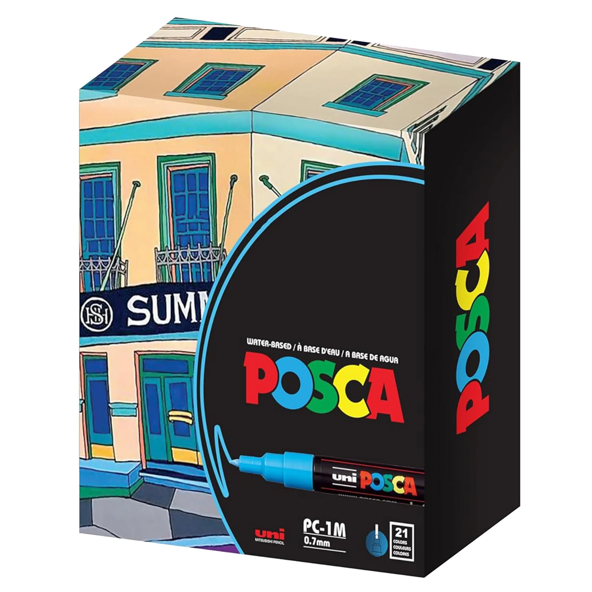 POSCA® PC-1M Water-Based Paint Markers, Extra Fine Tip (0.7 mm), 21 Count Assorted Colors 2 POSCA® PC-1M Water-Based Paint Markers, Extra Fine Tip (0.7 mm), 21 Count Assorted Colors