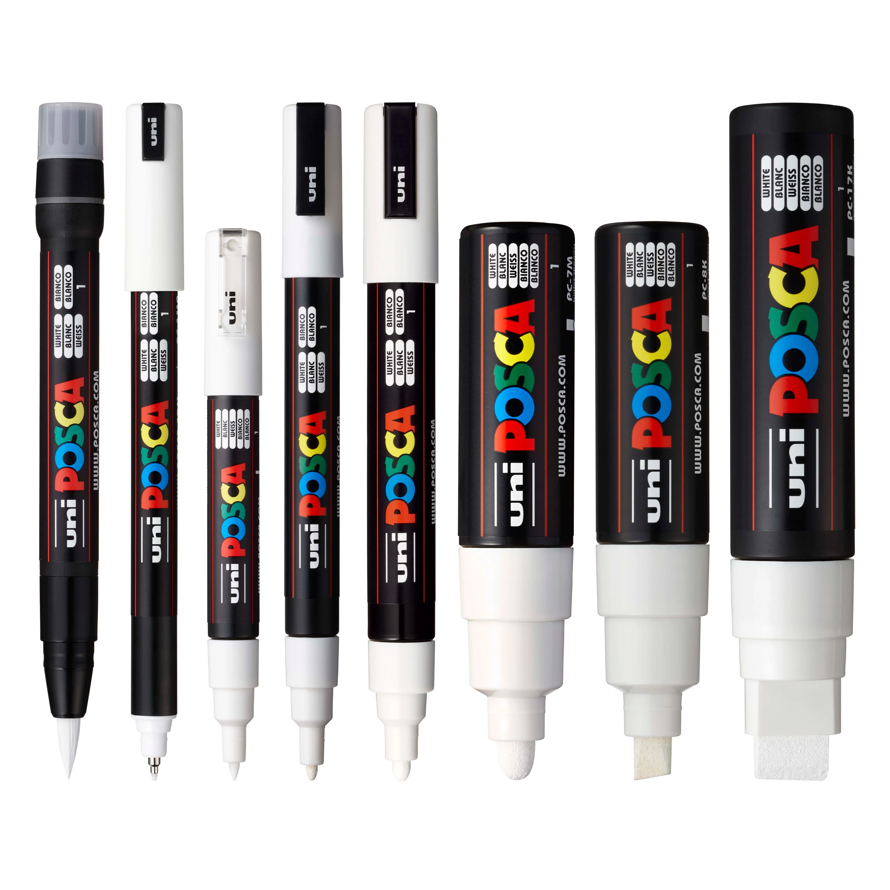 POSCA® PC-MIX Water-Based Paint Markers, Assorted White Tips, 8 Count
