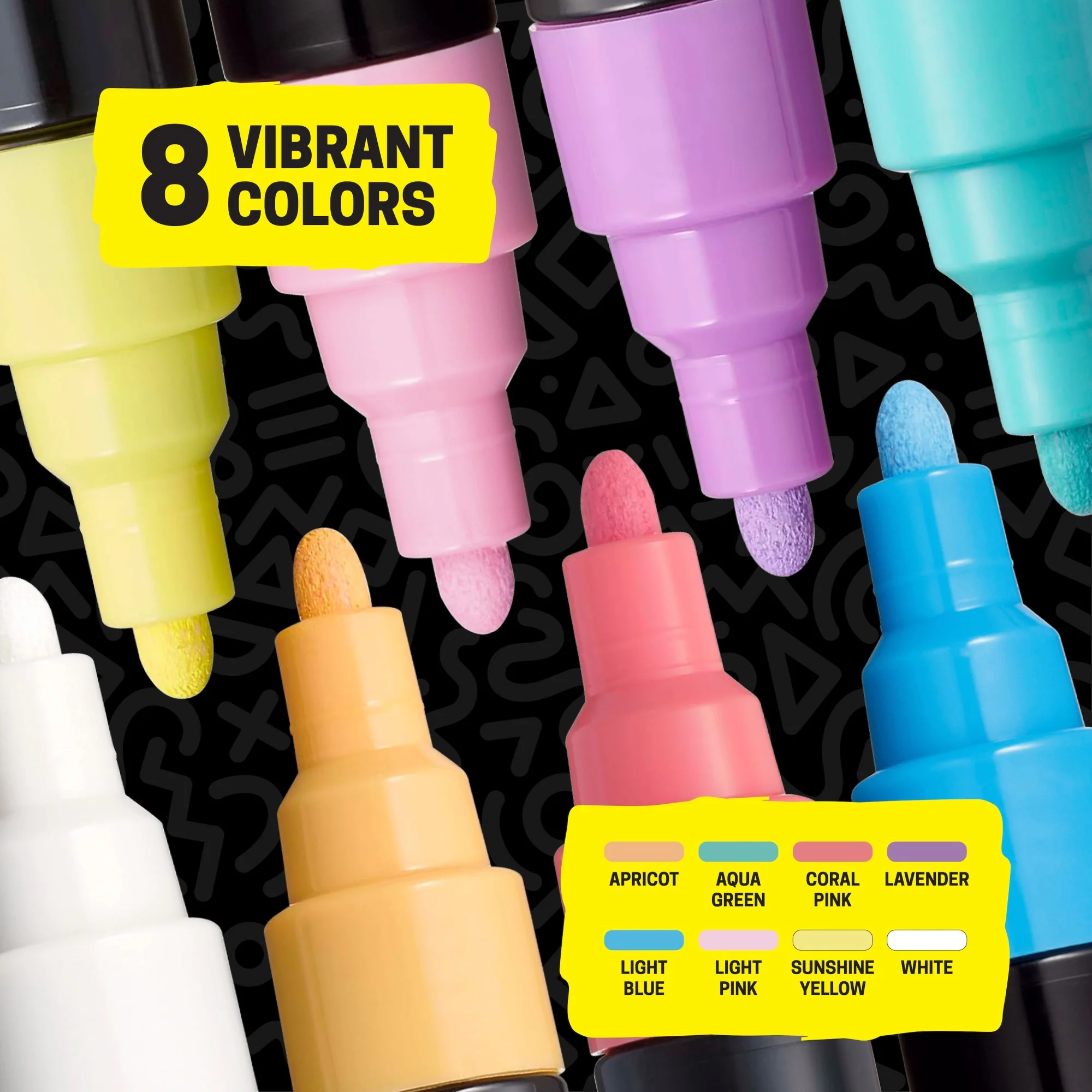 POSCA® PC-5M Water-Based Paint Markers, Medium Reversible Tip (1.8–2.5 mm), 8 Count Soft Tone Colors 7 POSCA® PC-5M Water-Based Paint Markers, Medium Reversible Tip (1.8–2.5 mm), 8 Count Soft Tone Colors