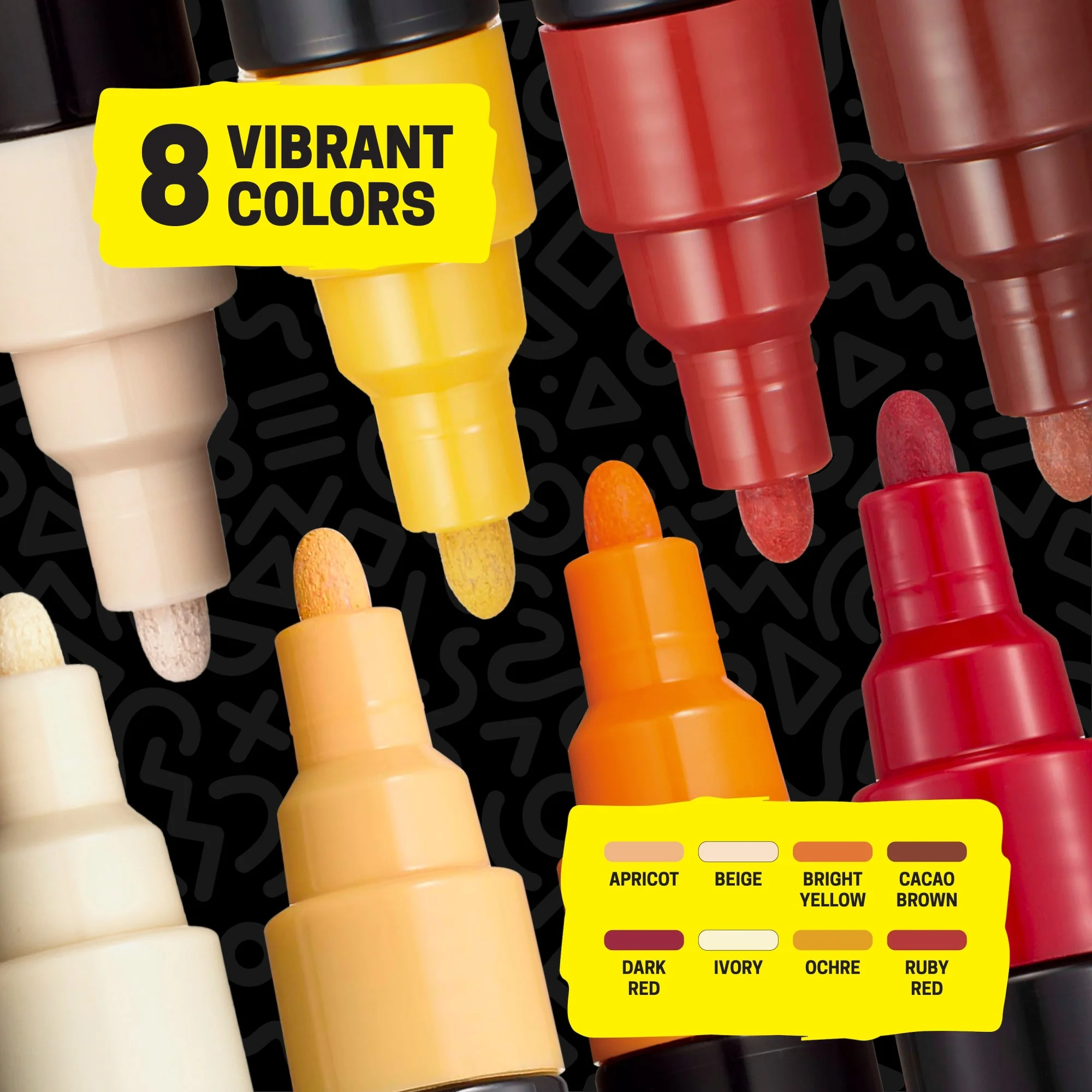 POSCA® PC-5M Water-Based Paint Markers, Medium Reversible Tip (1.8–2.5 mm), 8 Count Warm Tone Colors 7 POSCA® PC-5M Water-Based Paint Markers, Medium Reversible Tip (1.8–2.5 mm), 8 Count Warm Tone Colors