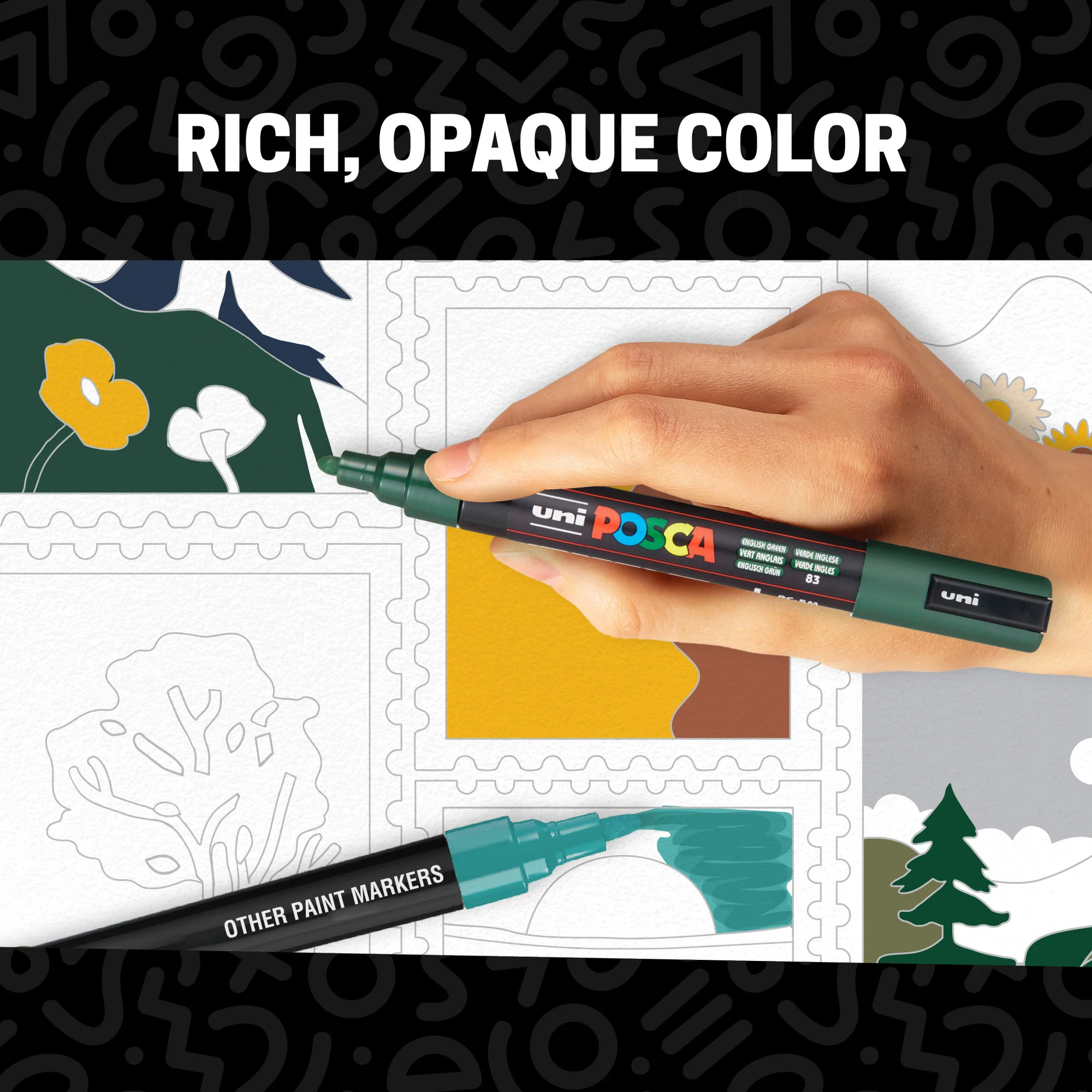 POSCA® PC-5M Water-Based Paint Markers, Medium Reversible Tip (1.8–2.5 mm), 8 Count Earth Tone Colors
