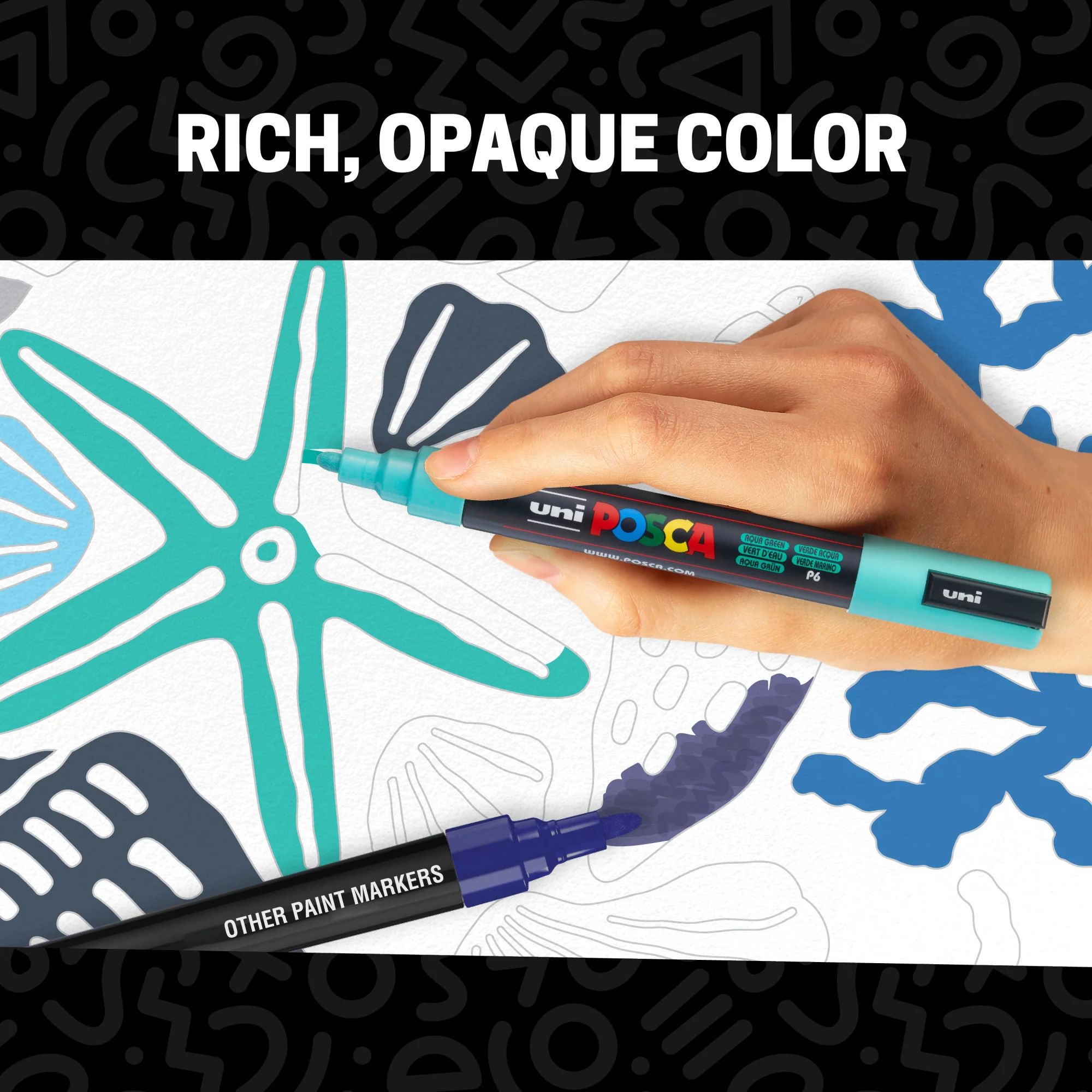 POSCA® PC-5M Water-Based Paint Markers, Medium Reversible Tip (1.8–2.5 mm), 8 Count Cool Tone Colors 2 POSCA® PC-5M Water-Based Paint Markers, Medium Reversible Tip (1.8–2.5 mm), 8 Count Cool Tone Colors