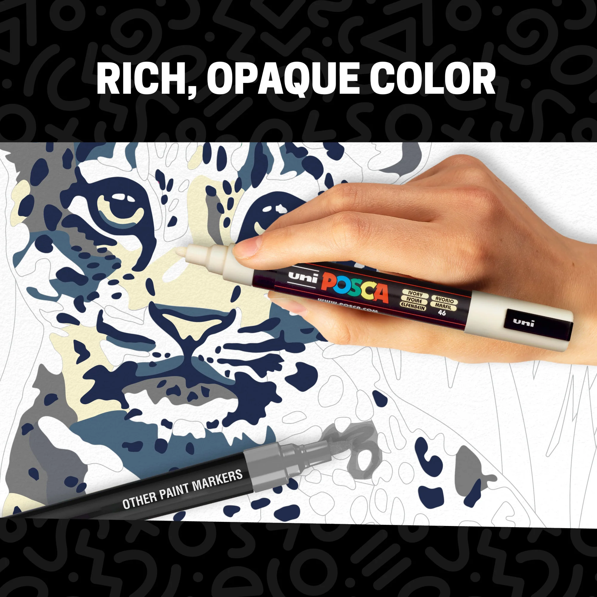 POSCA® PC-5M Water-Based Paint Markers, Medium Reversible Tip (1.8–2.5 mm), 8 Count Monotone Colors