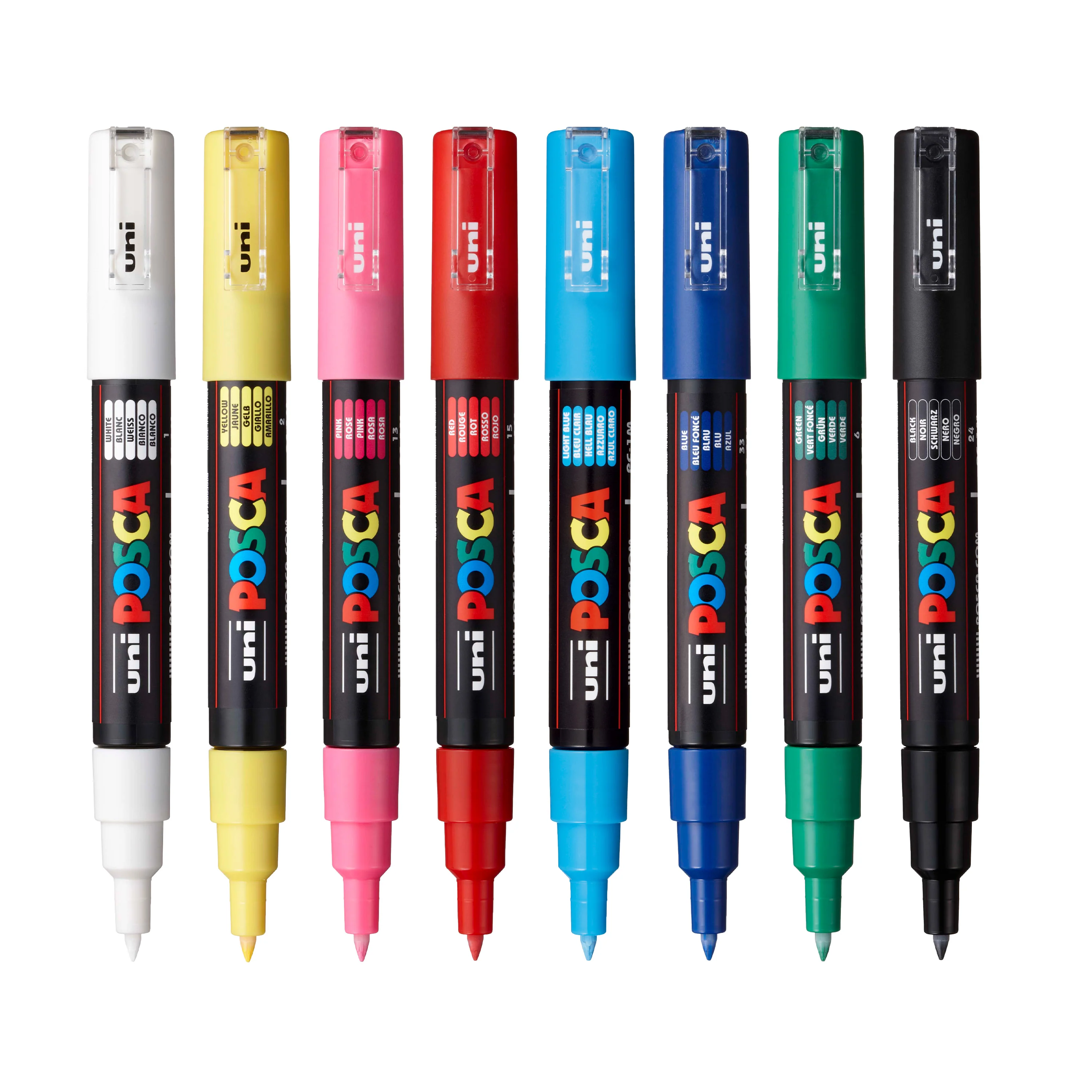 POSCA® PC-1M Water-Based Paint Markers, Extra Fine Tip (0.7 mm), 8 Count Assorted Colors