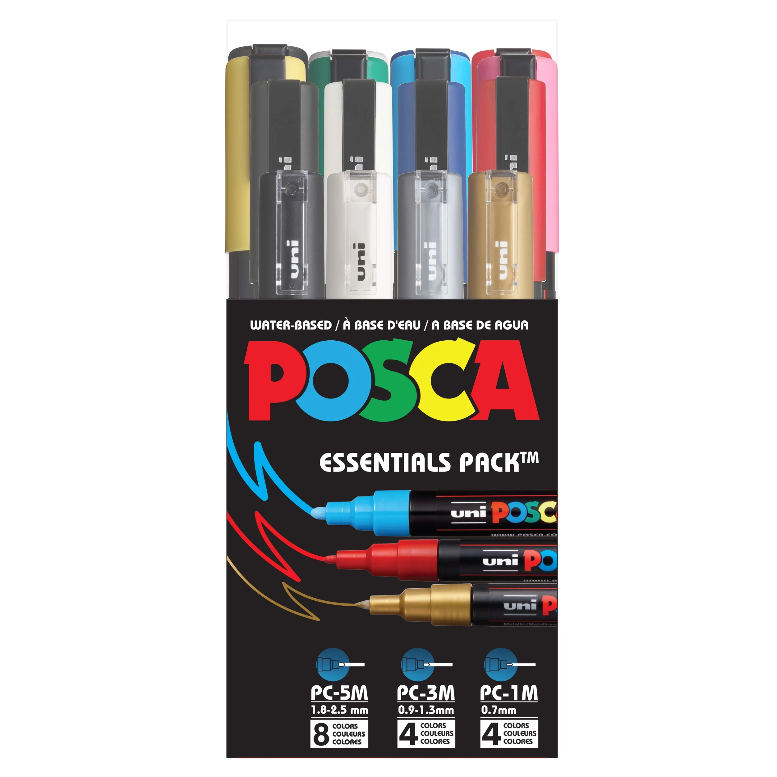 POSCA® Essential Kit, Water-Based Paint Markers, Assorted Tips, 16 Count 38 POSCA® Essential Kit, Water-Based Paint Markers, Assorted Tips, 16 Count