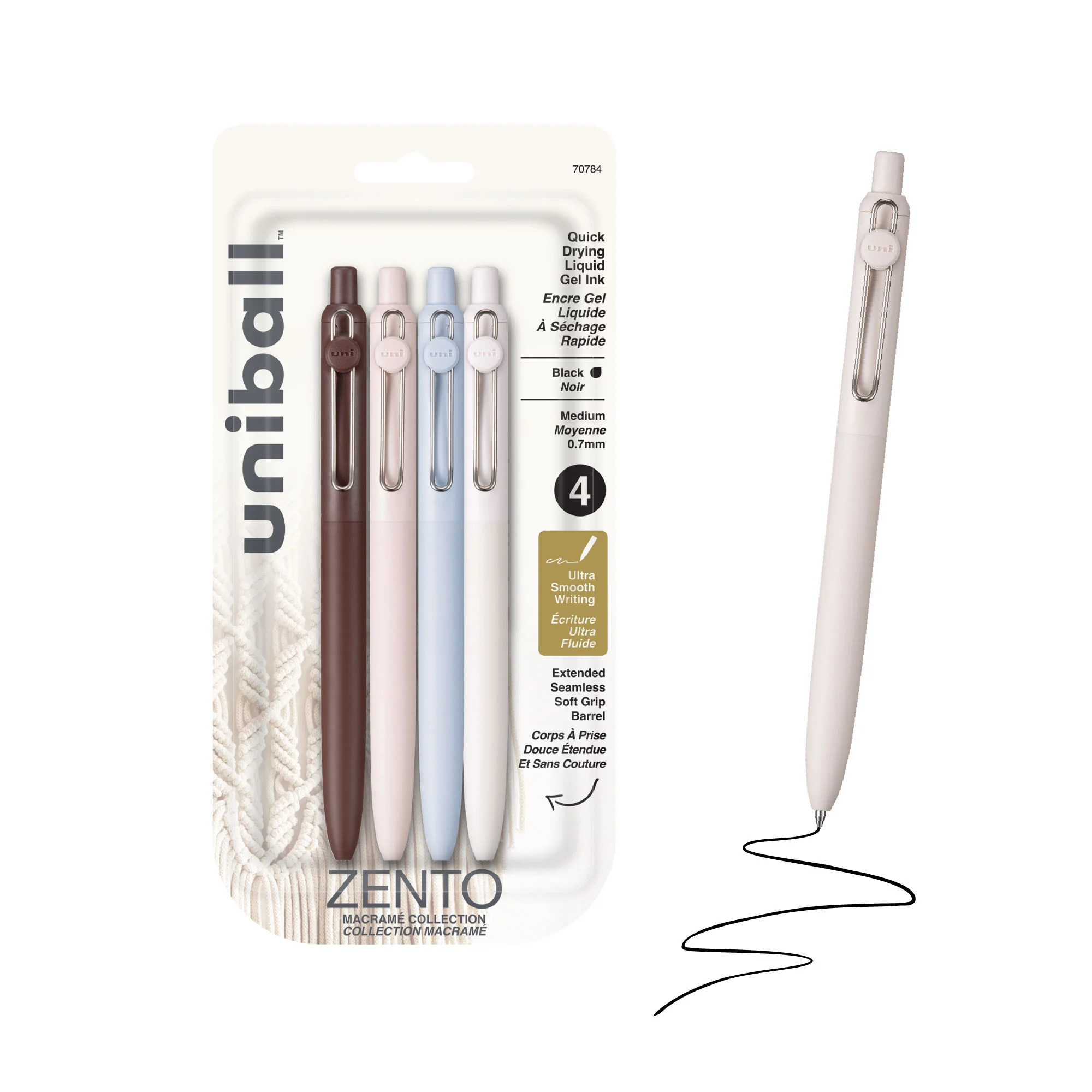 uniball™ Zento, 0.7mm Liquid Gel Ink Retractable Pens, Fashion Barrel Color, Multi-Packs 7 uniball™ Zento, 0.7mm Liquid Gel Ink Retractable Pens, Fashion Barrel Color, Multi-Packs